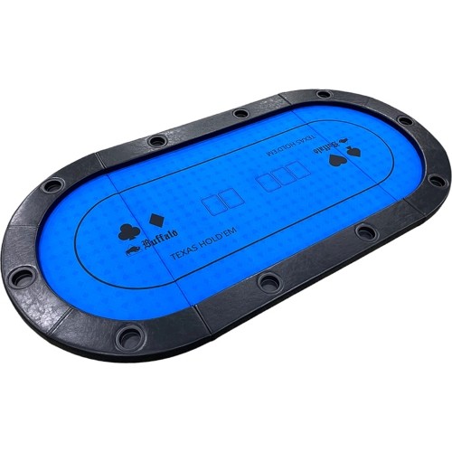 Buffalo foldable poker table top with cup holders