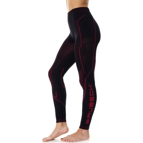 Damskie termoaktywne spodnie motocyklowe Brubeck Cooler LE12470 - Black/Amaranth