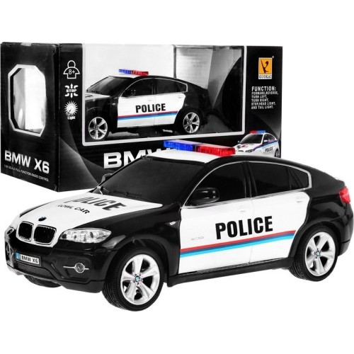 Licencjonowany samochód policyjny 1:24 R/C Bmw X 6 Black Police