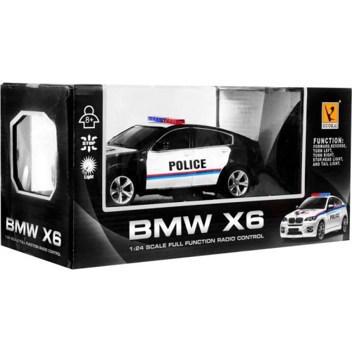 Licencjonowany samochód policyjny 1:24 R/C Bmw X 6 Black Police