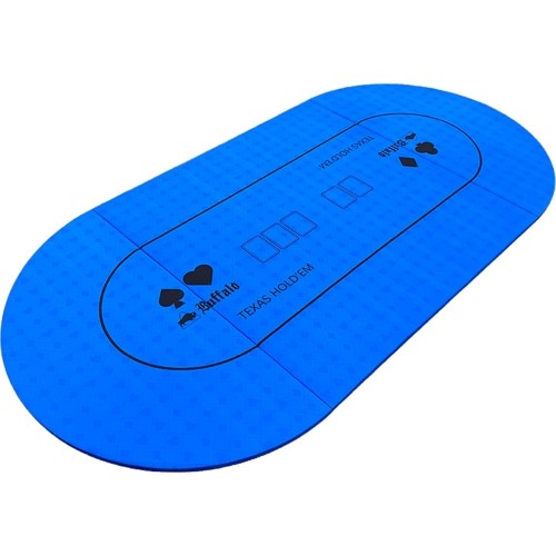 Buffalo foldable poker table top blue