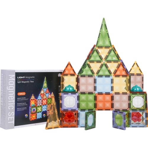 3D Magnetic Blocks Set with Backlight, 75 pcs.