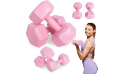 Hantle sześciokątne zestaw 2x4 kg ciężarki do ćwiczeń obciążniki fitness różowe ModernHome