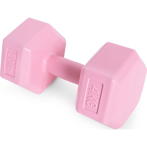 Hantle sześciokątne zestaw 2x4 kg ciężarki do ćwiczeń obciążniki fitness różowe ModernHome