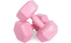 Hantle sześciokątne zestaw 2x4 kg ciężarki do ćwiczeń obciążniki fitness różowe ModernHome