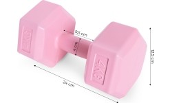 Hantle sześciokątne zestaw 2x4 kg ciężarki do ćwiczeń obciążniki fitness różowe ModernHome