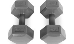 Hantle sześciokątne zestaw 2x4 kg ciężarki do ćwiczeń obciążniki fitness szare ModernHome
