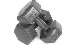 Hantle sześciokątne zestaw 2x4 kg ciężarki do ćwiczeń obciążniki fitness szare ModernHome