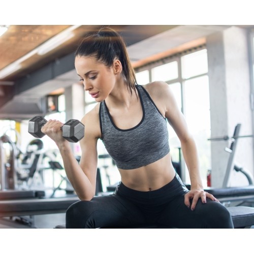 Hantle sześciokątne zestaw 2x4 kg ciężarki do ćwiczeń obciążniki fitness szare ModernHome