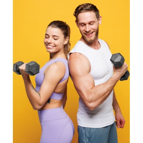 Hantle sześciokątne zestaw 2x4 kg ciężarki do ćwiczeń obciążniki fitness szare ModernHome