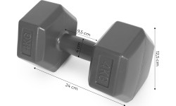Hantle sześciokątne zestaw 2x4 kg ciężarki do ćwiczeń obciążniki fitness szare ModernHome