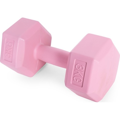 Hantle sześciokątne zestaw 2x3 kg ciężarki do ćwiczeń obciążniki fitness różowe ModernHome