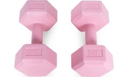 Hantle sześciokątne zestaw 2x3 kg ciężarki do ćwiczeń obciążniki fitness różowe ModernHome