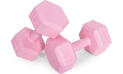 Hantle sześciokątne zestaw 2x3 kg ciężarki do ćwiczeń obciążniki fitness różowe ModernHome