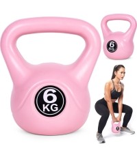 Kettlebell kettle 6 kg do ćwiczeń hantla kula odważnik obciążenie ciężar fitness różowy ModernHome