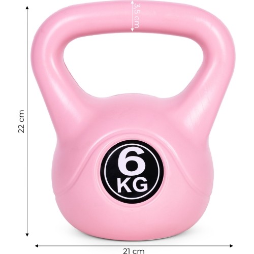 Kettlebell kettle 6 kg do ćwiczeń hantla kula odważnik obciążenie ciężar fitness różowy ModernHome