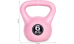 Kettlebell kettle 6 kg do ćwiczeń hantla kula odważnik obciążenie ciężar fitness różowy ModernHome