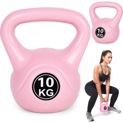 Kettlebell kettle 10 kg do ćwiczeń hantla kula odważnik obciążenie ciężar fitness różowy ModernHome