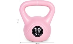 Kettlebell kettle 10 kg do ćwiczeń hantla kula odważnik obciążenie ciężar fitness różowy ModernHome