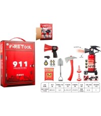 Fireman's set with fire extinguisher