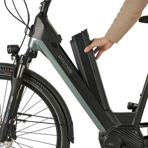 Rower elektryczny Prophete Geniesser 4.0 28" 7-biegowy, rozmiar ramy 19" (48 cm), czarno-zielony