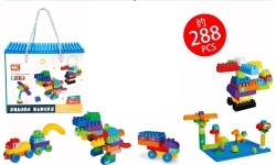 Set of Coloured Construction Blocks 288el.