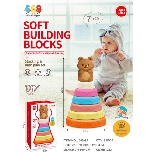 Coloured Soft Pyramid Teddy Bear