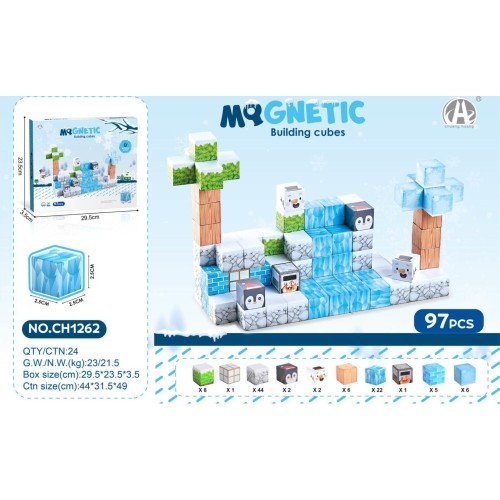 Magnetic Cubes Set, Magnetic bricks 97el.