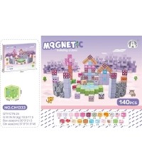 Zestaw magnetycznych kostek, klocki magnetyczne 140 el.