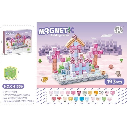 Magnetic Cubes Set, Magnetic bricks 193el.