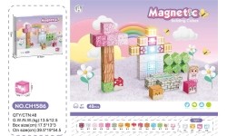 Magnetic Cube Set, Magnetic Blocks 48 pcs + Light