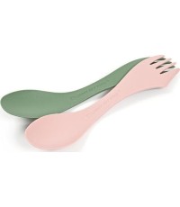 Łyżkowidelec Spork M BIO, 2 szt., zielony/różowy