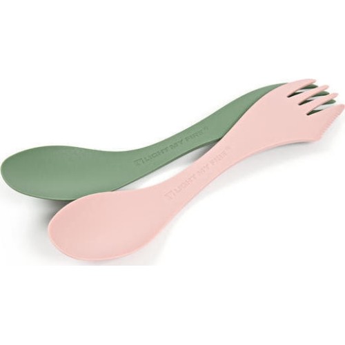 Łyżkowidelec Spork M BIO, 2 szt., zielony/różowy
