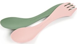 Łyżkowidelec Spork M BIO, 2 szt., zielony/różowy