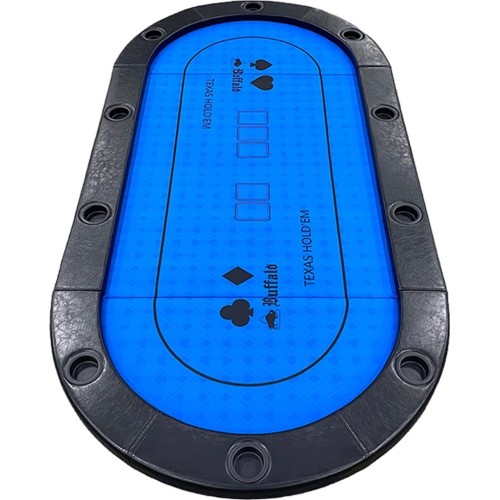 Buffalo foldable poker table top with cup holders