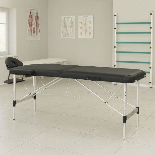 Aluminiowy stół do masażu i rehabilitacji 2-segmentowy składany w walizkę + torba ModernHome