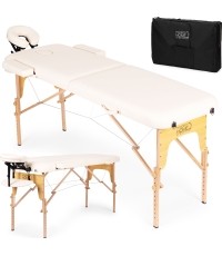 Drewniany stół do masażu i rehabilitacji, 2-segmentowy, składany do walizki + torba ModernHome