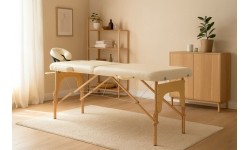 Drewniany stół do masażu i rehabilitacji, 2-segmentowy, składany do walizki + torba ModernHome