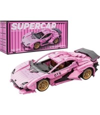 Sports Car Building Blocks Set, Pink, 702 pcs.