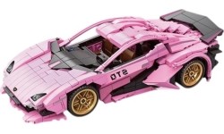 Sports Car Building Blocks Set, Pink, 702 pcs.