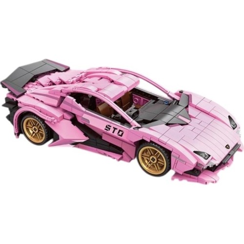 Sports Car Building Blocks Set, Pink, 702 pcs.
