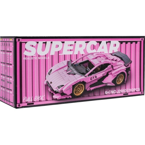 Sports Car Building Blocks Set, Pink, 702 pcs.