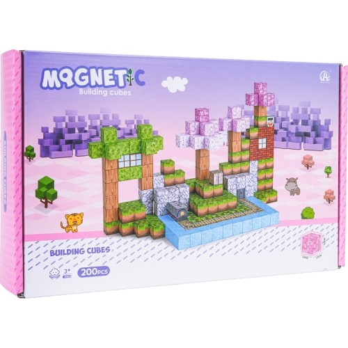 Set of Magnetic Cubes, Blocks, 200 pcs.