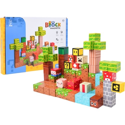 Set of Magnetic Cubes, Blocks, 84 pcs.