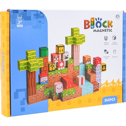 Set of Magnetic Cubes, Blocks, 84 pcs.