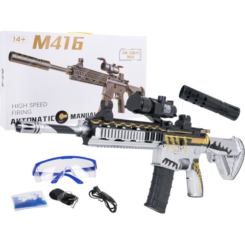 Karabinek M416 szary na kulki wodne + akcesoria
