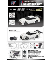 Samochód zdalnie sterowany do driftu 1:20 z funkcją świateł, biały