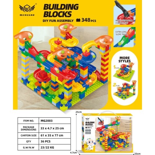 Set of coloured bricks Track Ball 348el.