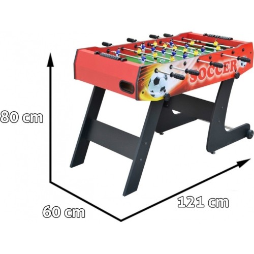 Football table 121x61x81 Folding Red