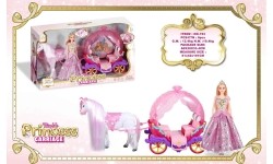 Rose Carriage with White Horse + Princess Doll
